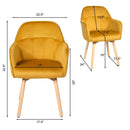 Set of 2 Mid-Back Accent Leisure Armchairs-Yellow by LJGDeals