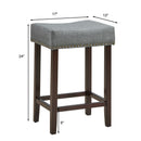 Set of 2 Nailhead Saddle Bar Stools 24 Inch Height