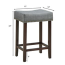 Set of 2 Nailhead Saddle Bar Stools 24 Inch Height by LJGDeals