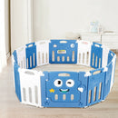 16-Panel Foldable Baby Playpen Kids Activity Centre-Blue by LJGDeals