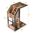 Industrial C-Shape Snack End Table with Storage Space by LJGDeals