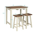 Counter Height Pub Table with 2 Saddle Bar Stools by LJGDeals