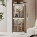 3-Tier Foldable Stackable Corner Storage Cabinet with Transparent Doors