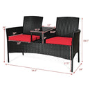 Wicker Patio Conversation Furniture Set with Removable Cushions and Table by LJGDeals