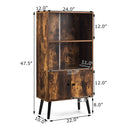 2-Tier Retro Bookcase Bookshelf with 3 Compartment-Coffee by LJGDeals