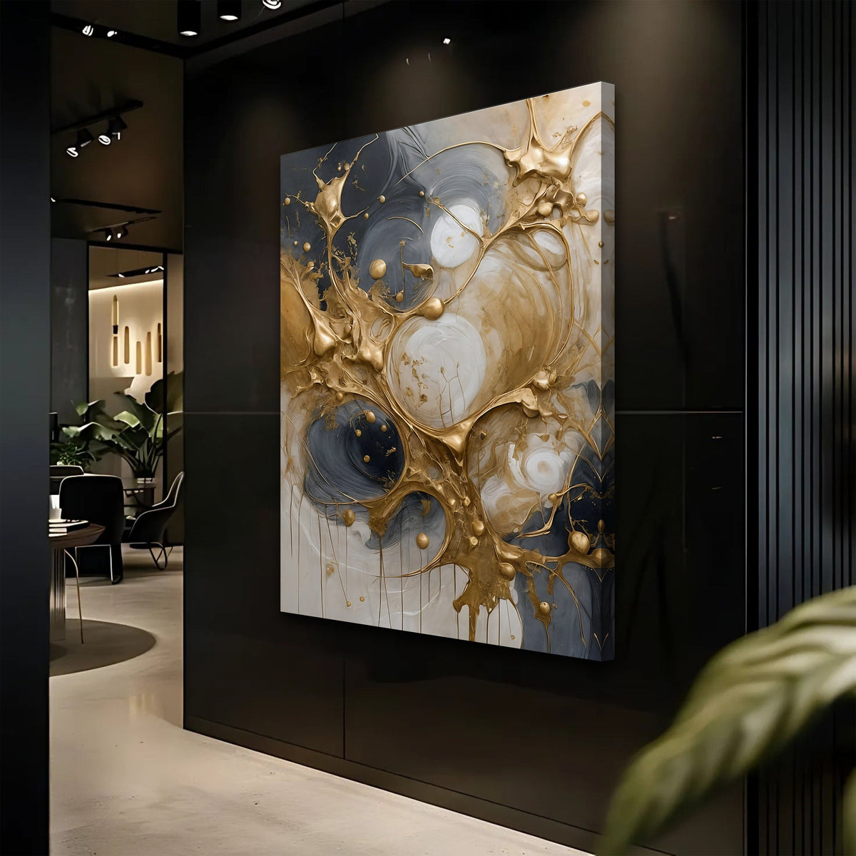 Black and Gold Splash Wall Art, photo 2 of 10
