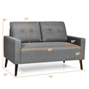 55 Inch Modern Loveseat Sofa with Cloth Cushion-Gray by LJGDeals