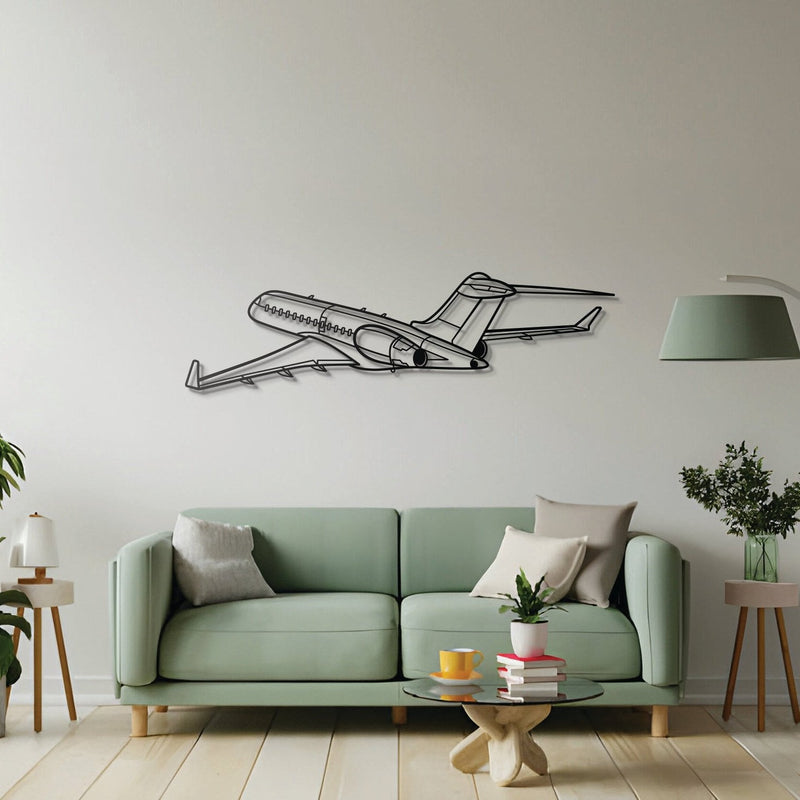 Global 6000 Back Angle Metal Aircraft Wall Art - NCP0381