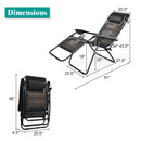 Folding Rattan Zero Gravity Lounge Chair with Removable Head Pillow by DirectDeals