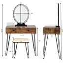 Industrial Makeup Dressing Table with 3 Lighting Modes by LJGDeals