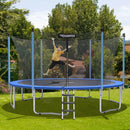 15 Feet Outdoor Bounce Trampoline with Safety Enclosure Net by LJGDeals