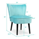 Set of 2 Upholstered Modern Leisure Club Chairs with Solid Wood Legs