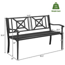 Patio Garden Bench with Powder Coated Steel Frame by LJGDeals