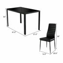 5 Pieces Metal Frame and Glass Tabletop Dining Set by LJGDeals