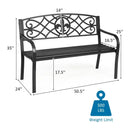50 Inch Patio Heavy-Duty Metal Garden Bench by LJGDeals