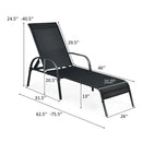 Adjustable Patio Chaise Folding Lounge Chair with Backrest by LJGDeals