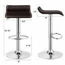 Set of 2 Adjustable PU Leather Backless Bar Stools-White by DirectDeals