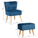 Modern Accent Chair Ottoman Set with Footstool by LJGDeals
