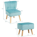 Modern Accent Chair Ottoman Set with Footstool by LJGDeals
