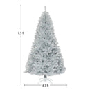 7.5 Ft Hinged Unlit Artificial Silver Tinsel Christmas Tree by LJGDeals