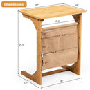 Bamboo Sofa Table End Table Bedside Table with Storage Bag by LJGDeals