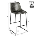 Set of 2 Bar Stool Faux Suede Upholstered Chairs by LJGDeals
