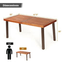 Rectangular Acacia Wood Rustic Dining Furniture Table by LJGDeals
