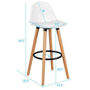 2 Pieces Mid Century Barstool 28.5 Inches Dining Pub Chair by LJGDeals