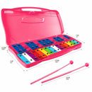25 Notes Kids Glockenspiel Chromatic Metal Xylophone-Pink by LJGDeals