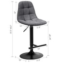 2 Pieces Adjustable Bar Stools Swivel Counter Height Linen Chairs-Brown by LJGDeals
