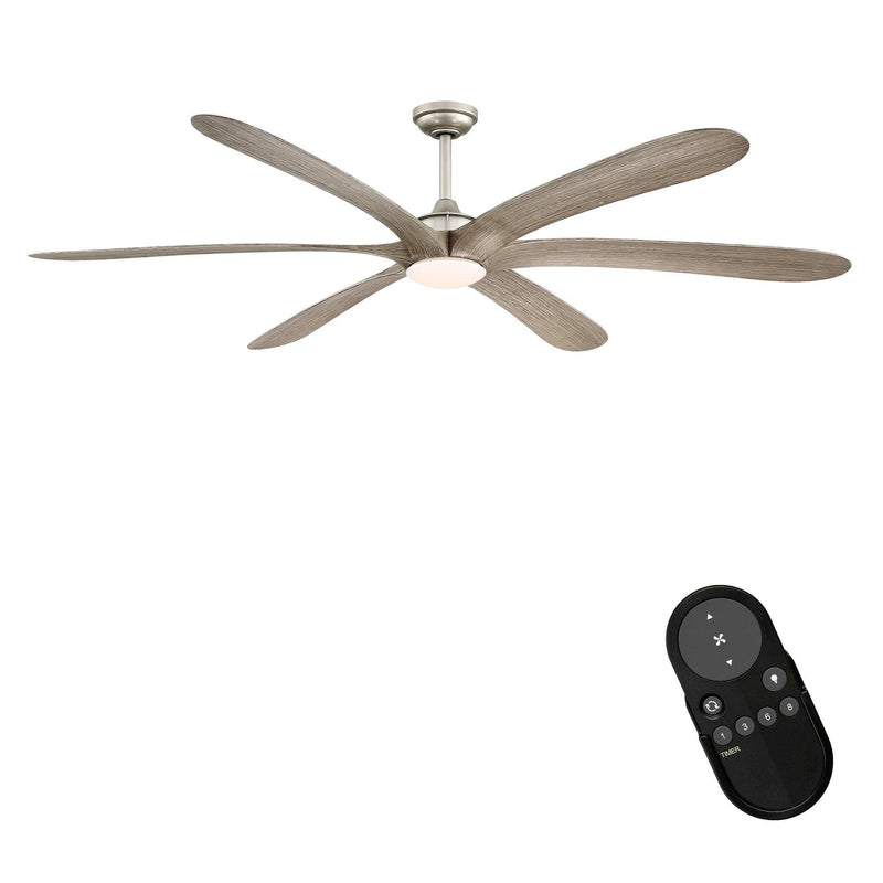 72" Jaydn Farmhouse Satin Nickel DC Motor Downrod Mount Reversible Ceiling Fan with Lighting and Remote Control