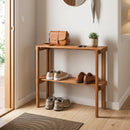 3-Tier Folding Wooden Storage Shelf for Entryway & Garden by LJGDeals