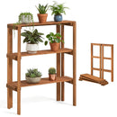 3-Tier Folding Wooden Storage Shelf for Entryway & Garden by LJGDeals