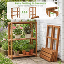 3-Tier Folding Wooden Storage Shelf for Entryway & Garden by DirectDeals