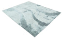 8x10 Silver, Ivory and Charcoal Modern Abstract Hand Loomed Art Silk Area Rug by The Rug Decor