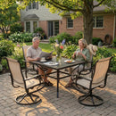 Lume Textilene Outdoor Dining Set, 5-Piece, Full Swivel