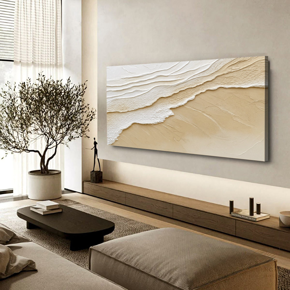 Neutral Ocean Waves Wall Art, photo 4 of 10