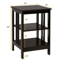 3-Tier Nightstand Sofa Side Table with Baffles and Round Corners by LJGDeals