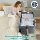 Height Adjustable Baby Side Crib with Music Box & Toys by LJGDeals