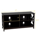 Wooden TV Stand Entertainment for TVs up to 55 Inch with X-Shaped Frame by LJGDeals