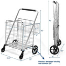 Heavy Duty Folding Utility Shopping Double Cart-Silver by LJGDeals