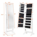 Jewelry Cabinet Stand Mirror Armoire with Large Storage Box by LJGDeals