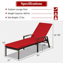Patio Rattan Lounge Chaise Recliner with Back Adjustable Cushioned by LJGDeals