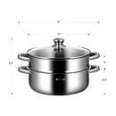 9.5 QT 2 Tier Stainless Steel Steamer Cookware Boiler by LJGDeals