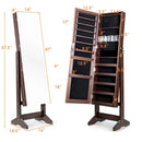 Standing Jewelry Armoire Cabinet with Full Length Mirror by LJGDeals