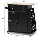 Rubber Wood Countertop Rolling Kitchen Island Cart by LJGDeals