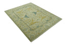 Hand Knotted Beige and Gray 8x10 Traditional Oriental Oushak wool area rug by The Rug Decor
