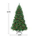 6.5 Feet Pre-lit Hinged Christmas Tree with LED Lights by LJGDeals