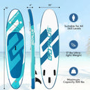 10 Feet Inflatable Stand Up Paddle Board 6 Inch Thick with Accessory Pack by LJGDeals
