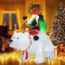 6.5 Feet Christmas Inflatable Santa Riding Polar Bear with Shaking Head LED Lights by LJGDeals